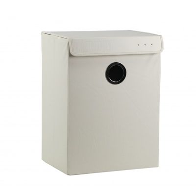 Panier à linge pliant avec couvercle blanc H. 54 cm - BASKET