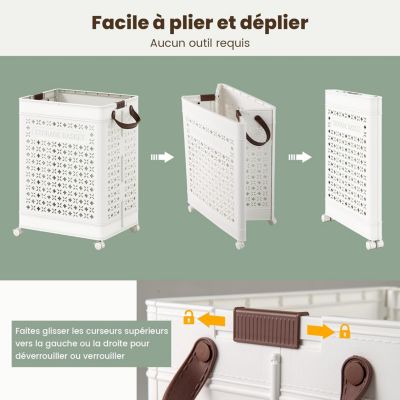 Chariot Utilitaire Pliable Caisse à Roulettes Portable Pliable Avec Poignée Téle