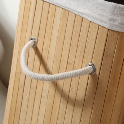 Panier à linge rectangulaire en bambou 70L H60 cm - YSA