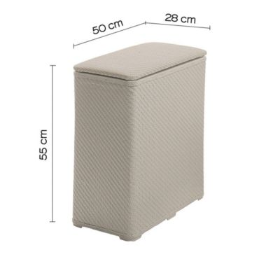 Panier À Linge Sale Pour La Salle De Bain En Résine Thermoplastique Beige 70Lt