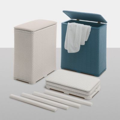 Panier À Linge Sale Pour La Salle De Bain En Résine Thermoplastique Beige 70Lt