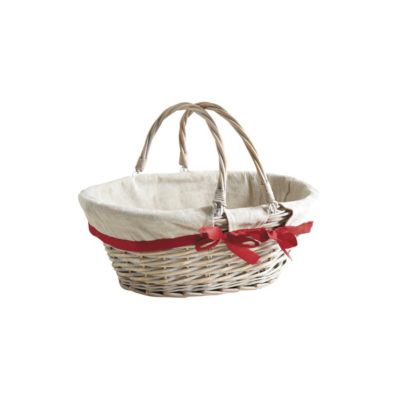 Panier ovale en osier teinté "Élégance Campagnarde"