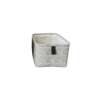 Panier réctangulaire blanc à pois noirs Ornami Achile taille M