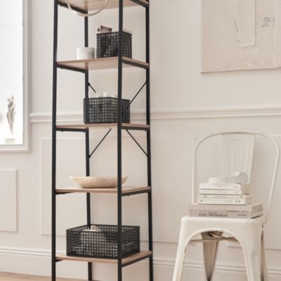 Panier rectangulaire en métal motif cannage noir taille M