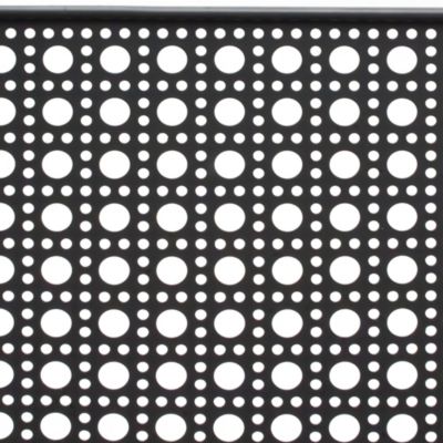 Panier rectangulaire en métal motif cannage noir taille M