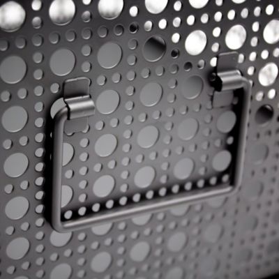 Panier rectangulaire en métal motif cannage noir taille M