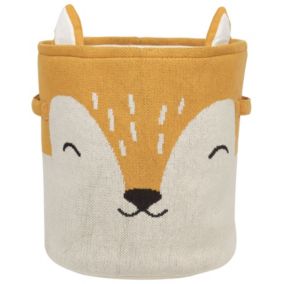 Panier renard en coton beige et orange HARRORI