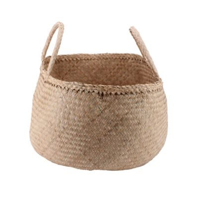 Panier rond en fibres naturelles avec poignées L