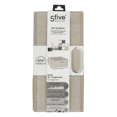 Panier tissu 31x15 cm Beige chiné Mix N' Modul - 5Five