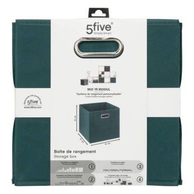 Panier tissu 31x31 cm Bleu pétrole Mix N' Modul - 5Five