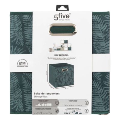 Panier tissu 31x31cm vert avec motifs "Mix 'n Modul" - 5Five