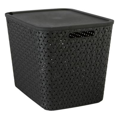 Panier "Tressy" en plastique noir 28L - Noir- 5five