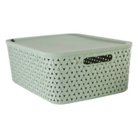 Panier "Tressy" en plastique sauge 15L - Vert olive- 5five