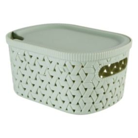 Panier "Tressy" en plastique sauge 2,3L - Vert olive- 5five