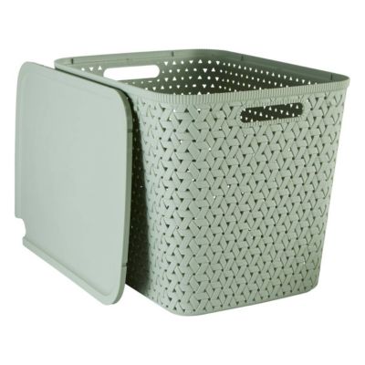 Panier "Tressy" en plastique sauge 28L - Vert olive- 5five