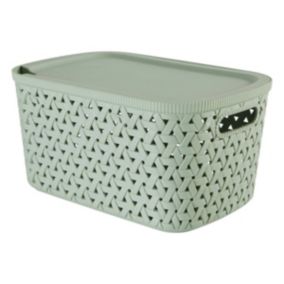 Panier "Tressy" en plastique sauge 6,7L - Vert olive- 5five