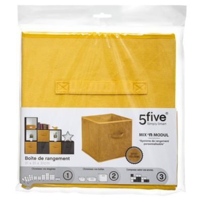 Panier velours 31x31 cm Jaune Mix N' Modul - 5Five