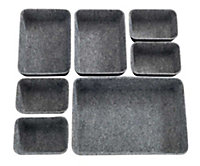 Paniers de rangement en feutre gris, 7 pièces