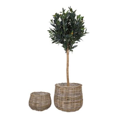 Paniers en rotin Kubu synthétique - Lot de 2 en couleur naturelle