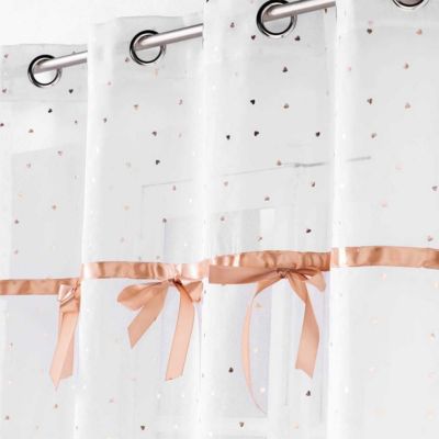 panneau a oeillets 140 x 240 cm voile sable imp. metal.+noeuds little miss