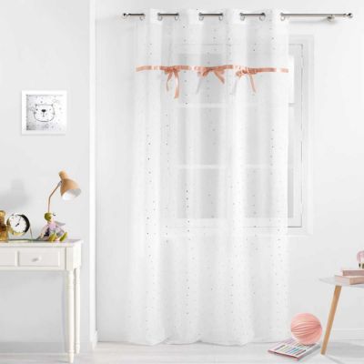 panneau a oeillets 140 x 240 cm voile sable imp. metal.+noeuds little miss