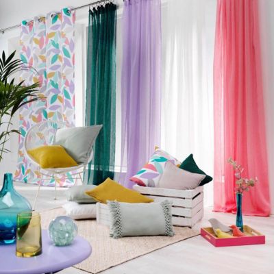 Panneau a oeillets 140 x 240 cm voile sable imprime fantasia Sans