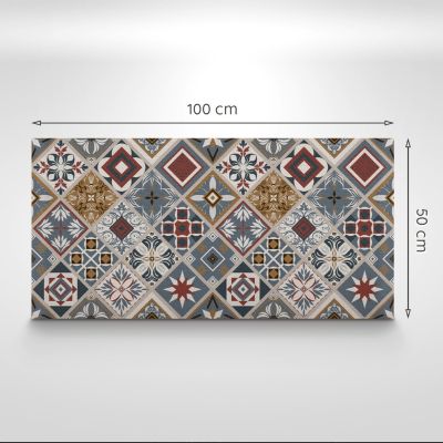 Panneau autocollant Tulup 100x50 cm Carreaux portugais noirs et blancs 1 pcs