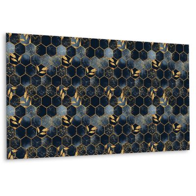 Panneau autocollant Tulup 100x50 cm Feuilles et hexagones 1 pcs