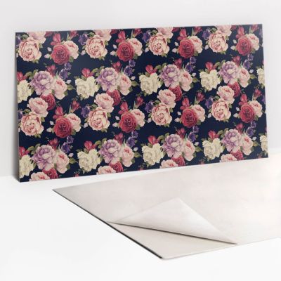 Panneau autocollant Tulup 100x50 cm Fleurs de roses colorées 1 pcs