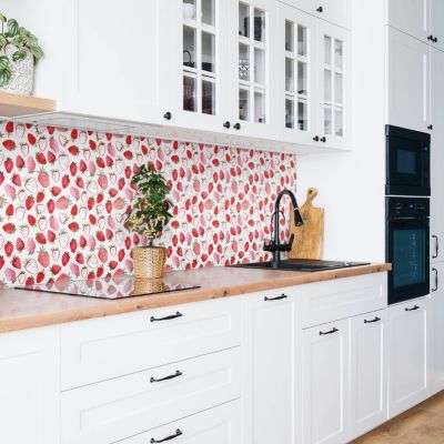 Autocollant De Porte Tulup - Fraises - 75x205 Cm - Magic Stick - Neuf Sous Film