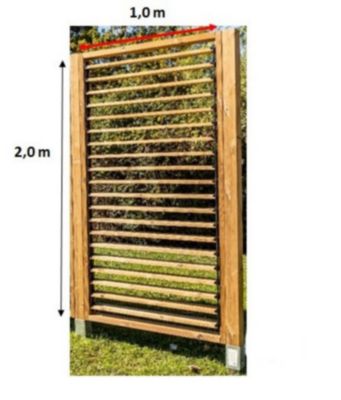 Panneau bois brise vue persienne 100 x h.200 cm