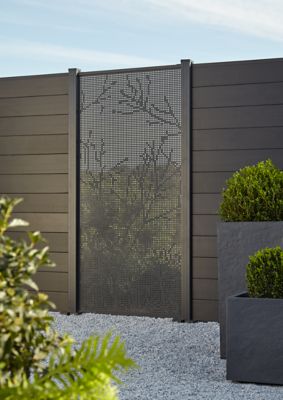 Panneau Branches Neva L.179 x H.88 cm aluminium anthracite