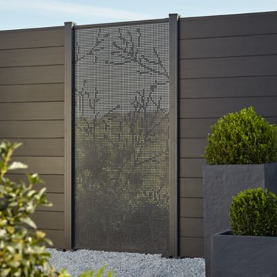 Panneau Branches Neva L.179 x H.88 cm aluminium anthracite