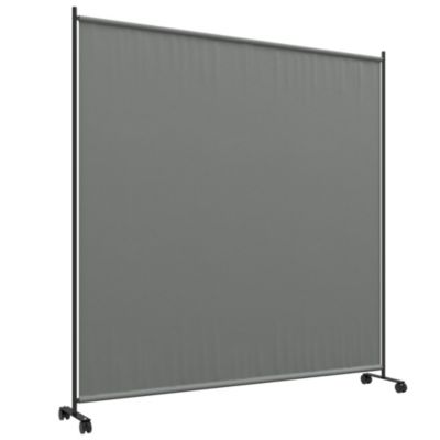 Panneau brise-vue paravent extérieur sur roulettes - autoportant - dim. 183L x 30l x 181H cm - gris