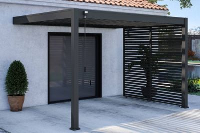 Panneau brise-vue ventelles horizontales 1,3M Ombréa - Anthracite
