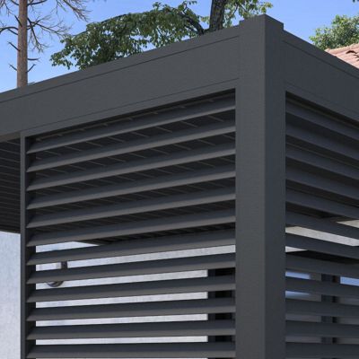 Panneau brise-vue ventelles horizontales 1,3M Ombréa - Anthracite