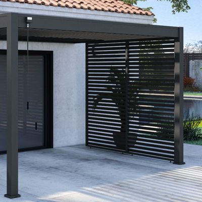 Panneau brise-vue ventelles horizontales 1,3M Ombréa - Anthracite