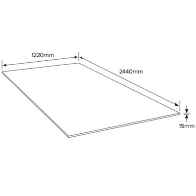 Panneau contreplaqué de feuillus - 244 x 122 cm, ép.15 mm (vendu au panneau)