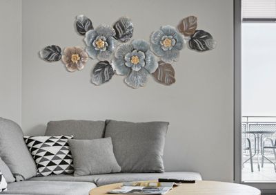 Panneau décoratif 3D en métal multicolore 157,5x9x66,5 cm