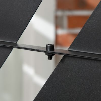Panneau décoratif extérieur - brise vue motif feuilles - visserie incluse - dim. 122 x 45 x 198 cm - acier thermolaqué noir