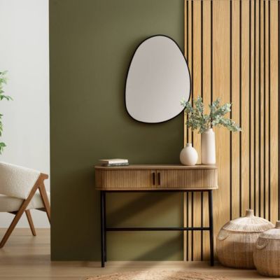 Panneau décoratif mural Colva beige fond noir 240x60cm - Atmosphera Créateur d'intérieur