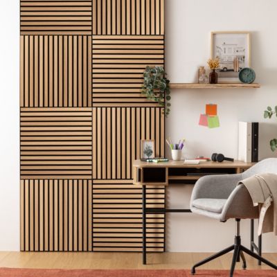 Panneau décoratif mural Colva beige fond noir 60x60cm - Atmosphera Créateur d'intérieur