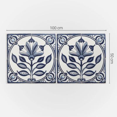 Panneau Décoratif Mural Wallfluent 100x50 cm Motif Avec Des Feuilles Et Des Cœurs 1 pièce