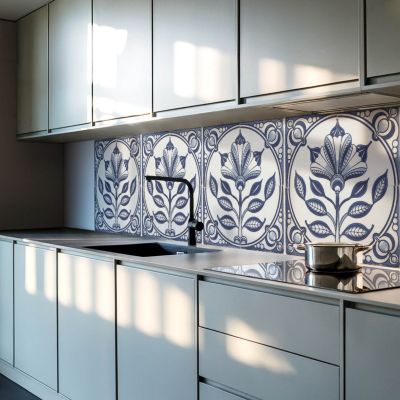 Panneau Décoratif Mural Wallfluent 100x50 cm Motif Avec Des Feuilles Et Des Cœurs 1 pièce