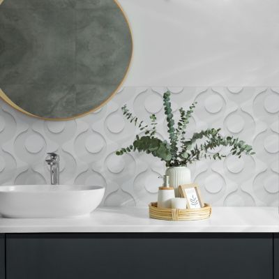 Panneau Décoratif Wallfluent 50x50 cm Motif Abstrait Avec Des Cercles 4 pièces