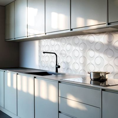 Panneau Décoratif Wallfluent 50x50 cm Motif Abstrait Avec Des Cercles 4 pièces