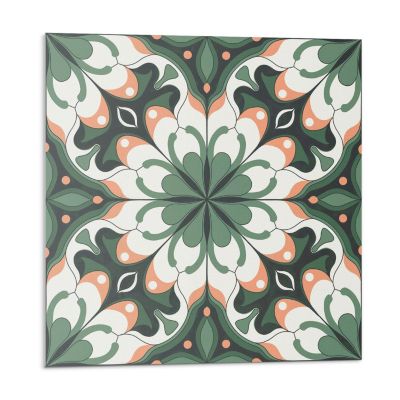 Panneau Décoratif Wallfluent 50x50 cm Motif Végétal Élégant 4 pièces