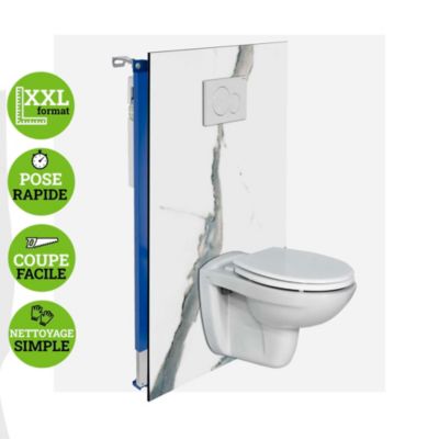 Panneau d'habillage pour bâti,support WC suspendu, 1200x1200x4 mm, finition Marbre Bleu, Calacatta Blue KOBERT,IN