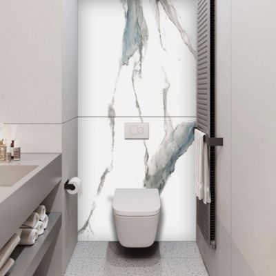 Panneau d'habillage pour bâti,support WC suspendu, 1200x1200x4 mm, finition Marbre Bleu, Calacatta Blue KOBERT,IN