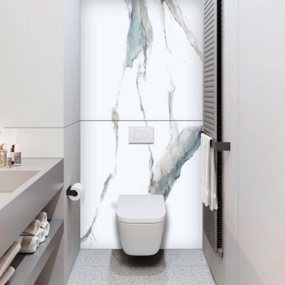 Panneau d'habillage pour bâti,support WC suspendu, 1200x1200x4 mm, finition Marbre Bleu, Calacatta Blue KOBERT,IN
